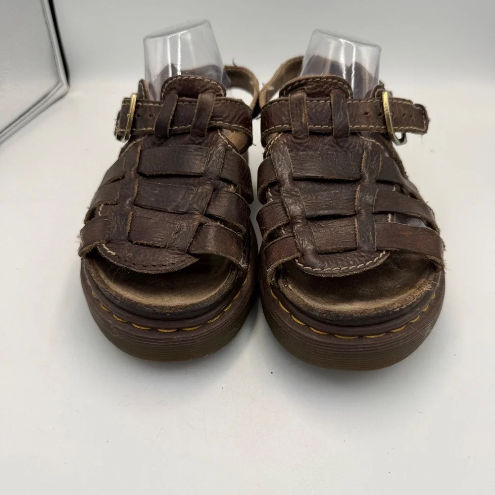 Dr. Martens 8092 Vintage Made in England Brown Leather Fisherman Sandals Mens 10